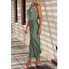 imagePRETTYGARDEN Womens 2025 Summer Satin Dress Elegant Sleeveless Mock Neck Cocktail Party Maxi DressesArmy Green