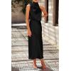 imagePRETTYGARDEN Womens 2025 Summer Satin Dress Elegant Sleeveless Mock Neck Cocktail Party Maxi DressesBlack