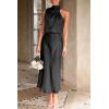 imagePRETTYGARDEN Womens 2025 Summer Satin Dress Elegant Sleeveless Mock Neck Cocktail Party Maxi DressesBlack