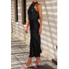 imagePRETTYGARDEN Womens 2025 Summer Satin Dress Elegant Sleeveless Mock Neck Cocktail Party Maxi DressesBlack