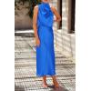 imagePRETTYGARDEN Womens 2025 Summer Satin Dress Elegant Sleeveless Mock Neck Cocktail Party Maxi DressesBrilliant Blue