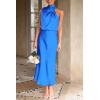 imagePRETTYGARDEN Womens 2025 Summer Satin Dress Elegant Sleeveless Mock Neck Cocktail Party Maxi DressesBrilliant Blue