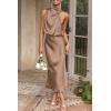 imagePRETTYGARDEN Womens 2025 Summer Satin Dress Elegant Sleeveless Mock Neck Cocktail Party Maxi DressesChampagne