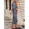 imagePRETTYGARDEN Womens 2025 Summer Satin Dress Elegant Sleeveless Mock Neck Cocktail Party Maxi DressesGrey Blue