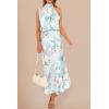 imagePRETTYGARDEN Womens 2025 Summer Satin Dress Elegant Sleeveless Mock Neck Cocktail Party Maxi DressesPrint Blue