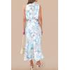 imagePRETTYGARDEN Womens 2025 Summer Satin Dress Elegant Sleeveless Mock Neck Cocktail Party Maxi DressesPrint Blue