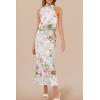 imagePRETTYGARDEN Womens 2025 Summer Satin Dress Elegant Sleeveless Mock Neck Cocktail Party Maxi DressesPrint White
