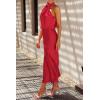 imagePRETTYGARDEN Womens 2025 Summer Satin Dress Elegant Sleeveless Mock Neck Cocktail Party Maxi DressesRed