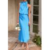 imagePRETTYGARDEN Womens 2025 Summer Satin Dress Elegant Sleeveless Mock Neck Cocktail Party Maxi DressesSky Blue