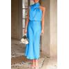 imagePRETTYGARDEN Womens 2025 Summer Satin Dress Elegant Sleeveless Mock Neck Cocktail Party Maxi DressesSky Blue