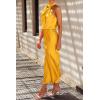 imagePRETTYGARDEN Womens 2025 Summer Satin Dress Elegant Sleeveless Mock Neck Cocktail Party Maxi DressesYellow