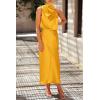 imagePRETTYGARDEN Womens 2025 Summer Satin Dress Elegant Sleeveless Mock Neck Cocktail Party Maxi DressesYellow