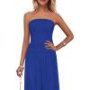 imagePRETTYGARDEN Womens Strapless Wedding Guest Dresses 2025 Summer Trendy Elegant Smocked Tube Top Maxi Long Flowy SundressBlue