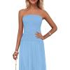 imagePRETTYGARDEN Womens Strapless Wedding Guest Dresses 2025 Summer Trendy Elegant Smocked Tube Top Maxi Long Flowy SundressLight Blue
