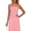 imagePRETTYGARDEN Womens Strapless Wedding Guest Dresses 2025 Summer Trendy Elegant Smocked Tube Top Maxi Long Flowy SundressPink