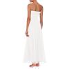 imagePRETTYGARDEN Womens Strapless Wedding Guest Dresses 2025 Summer Trendy Elegant Smocked Tube Top Maxi Long Flowy SundressWhite