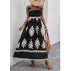 imagePRETTYGARDEN Womens Summer Boho Maxi Dress Casual Sleeveless Square Neck Floral A Line Smocked Beach Dresses with PocketsFloral Black Apricot
