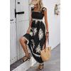 imagePRETTYGARDEN Womens Summer Boho Maxi Dress Casual Sleeveless Square Neck Floral A Line Smocked Beach Dresses with PocketsFloral Black Apricot