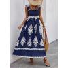 imagePRETTYGARDEN Womens Summer Boho Maxi Dress Casual Sleeveless Square Neck Floral A Line Smocked Beach Dresses with PocketsFloral Navy White