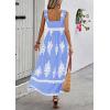 imagePRETTYGARDEN Womens Summer Boho Maxi Dress Casual Sleeveless Square Neck Floral A Line Smocked Beach Dresses with PocketsFloral Sky Blue White