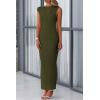 imagePRETTYGARDEN Womens Summer Formal Maxi Dresses Sleeveless One Shoulder Bodycon Ruched Slit Mesh Wedding Guest Cocktail DressArmy Green