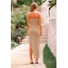 imagePRETTYGARDEN Womens Summer Long Formal Cocktail Dress 2025 Strapless Tube Asymmetrical Ruffle Maxi Bodycon Party DressesApricot