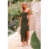 imagePRETTYGARDEN Womens Summer Long Formal Cocktail Dress 2025 Strapless Tube Asymmetrical Ruffle Maxi Bodycon Party DressesArmy Green
