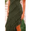imagePRETTYGARDEN Womens Summer Long Formal Cocktail Dress 2025 Strapless Tube Asymmetrical Ruffle Maxi Bodycon Party DressesArmy Green