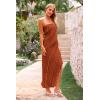imagePRETTYGARDEN Womens Summer Long Formal Cocktail Dress 2025 Strapless Tube Asymmetrical Ruffle Maxi Bodycon Party DressesCaramel
