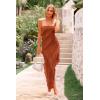 imagePRETTYGARDEN Womens Summer Long Formal Cocktail Dress 2025 Strapless Tube Asymmetrical Ruffle Maxi Bodycon Party DressesCaramel