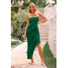 imagePRETTYGARDEN Womens Summer Long Formal Cocktail Dress 2025 Strapless Tube Asymmetrical Ruffle Maxi Bodycon Party DressesDark Green