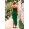 imagePRETTYGARDEN Womens Summer Long Formal Cocktail Dress 2025 Strapless Tube Asymmetrical Ruffle Maxi Bodycon Party DressesDark Green