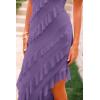 imagePRETTYGARDEN Womens Summer Long Formal Cocktail Dress 2025 Strapless Tube Asymmetrical Ruffle Maxi Bodycon Party DressesGrey Purple