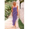 imagePRETTYGARDEN Womens Summer Long Formal Cocktail Dress 2025 Strapless Tube Asymmetrical Ruffle Maxi Bodycon Party DressesGrey Purple