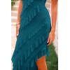 imagePRETTYGARDEN Womens Summer Long Formal Cocktail Dress 2025 Strapless Tube Asymmetrical Ruffle Maxi Bodycon Party DressesLake Blue