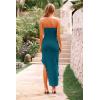 imagePRETTYGARDEN Womens Summer Long Formal Cocktail Dress 2025 Strapless Tube Asymmetrical Ruffle Maxi Bodycon Party DressesLake Blue