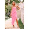 imagePRETTYGARDEN Womens Summer Long Formal Cocktail Dress 2025 Strapless Tube Asymmetrical Ruffle Maxi Bodycon Party DressesLight Pink