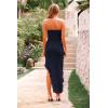 imagePRETTYGARDEN Womens Summer Long Formal Cocktail Dress 2025 Strapless Tube Asymmetrical Ruffle Maxi Bodycon Party DressesNavy