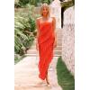 imagePRETTYGARDEN Womens Summer Long Formal Cocktail Dress 2025 Strapless Tube Asymmetrical Ruffle Maxi Bodycon Party DressesOrange