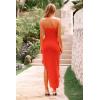 imagePRETTYGARDEN Womens Summer Long Formal Cocktail Dress 2025 Strapless Tube Asymmetrical Ruffle Maxi Bodycon Party DressesOrange