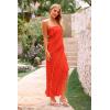 imagePRETTYGARDEN Womens Summer Long Formal Cocktail Dress 2025 Strapless Tube Asymmetrical Ruffle Maxi Bodycon Party DressesOrange