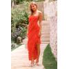 imagePRETTYGARDEN Womens Summer Long Formal Cocktail Dress 2025 Strapless Tube Asymmetrical Ruffle Maxi Bodycon Party DressesOrange