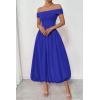 imagePRETTYGARDEN Womens Summer Off Shoulder Sleeveless Midi Dress Cocktail A Line Flowy Wedding Guest Dresses with PocketsRoyal Blue