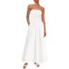 imagePRETTYGARDEN Womens Strapless Wedding Guest Dresses 2025 Summer Trendy Elegant Smocked Tube Top Maxi Long Flowy SundressWhite
