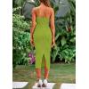 imagePRETTYGARDEN Womens Sexy Midi Bodycon Dress 2025 Summer Spaghetti Strap Sleeveless Knit Party Tight Fitted DressesFruit Green
