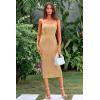 imagePRETTYGARDEN Womens Sexy Midi Bodycon Dress 2025 Summer Spaghetti Strap Sleeveless Knit Party Tight Fitted DressesLight Khaki
