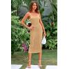 imagePRETTYGARDEN Womens Sexy Midi Bodycon Dress 2025 Summer Spaghetti Strap Sleeveless Knit Party Tight Fitted DressesLight Khaki