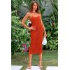 imagePRETTYGARDEN Womens Sexy Midi Bodycon Dress 2025 Summer Spaghetti Strap Sleeveless Knit Party Tight Fitted DressesOrange