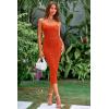 imagePRETTYGARDEN Womens Sexy Midi Bodycon Dress 2025 Summer Spaghetti Strap Sleeveless Knit Party Tight Fitted DressesOrange