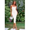 imagePRETTYGARDEN Womens Sexy Midi Bodycon Dress 2025 Summer Spaghetti Strap Sleeveless Knit Party Tight Fitted DressesWhite
